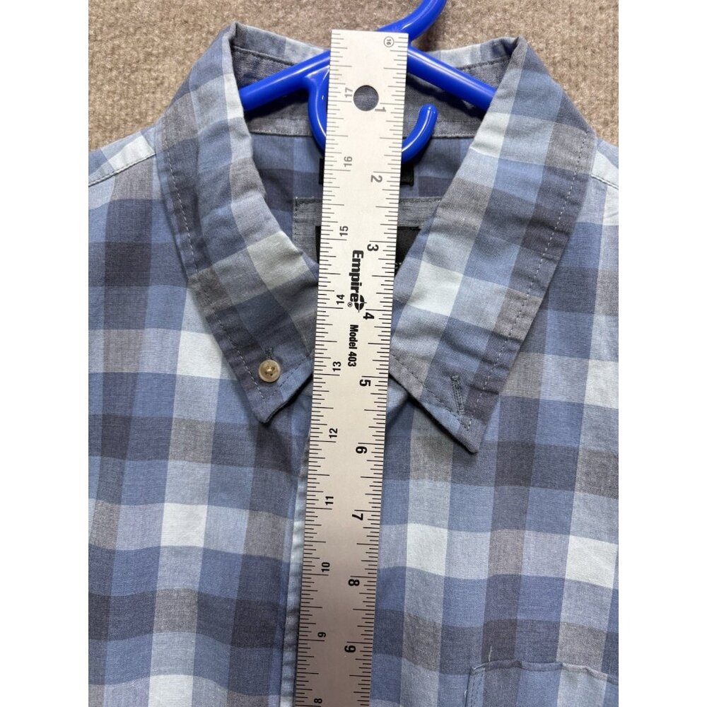 LEE Men's Shirt Premium Select Large Blue Plaid Short Sleeve Button Down GUC - Picture 6 of 11